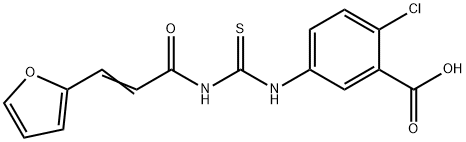 2-CHLORO-5-[[[[3-(2-FURANYL)-1-OXO-2-PROPENYL]AMINO]THIOXOMETHYL]AMINO]-BENZOIC ACID Struktur