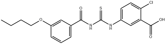 5-[[[(3-BUTOXYBENZOYL)AMINO]THIOXOMETHYL]AMINO]-2-CHLORO-BENZOIC ACID Struktur