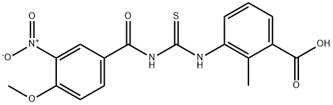 3-[[[(4-METHOXY-3-NITROBENZOYL)AMINO]THIOXOMETHYL]AMINO]-2-METHYL-BENZOIC ACID Struktur