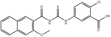 2-CHLORO-5-[[[[(3-METHOXY-2-NAPHTHALENYL)CARBONYL]AMINO]THIOXOMETHYL]AMINO]-BENZOIC ACID Struktur