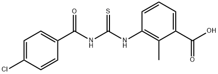 3-[[[(4-CHLOROBENZOYL)AMINO]THIOXOMETHYL]AMINO]-2-METHYL-BENZOIC ACID Struktur