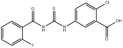 2-CHLORO-5-[[[(2-IODOBENZOYL)AMINO]THIOXOMETHYL]AMINO]-BENZOIC ACID Struktur