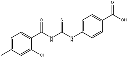 4-[[[(2-CHLORO-4-METHYLBENZOYL)AMINO]THIOXOMETHYL]AMINO]-BENZOIC ACID Struktur