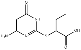 2-(6-AMINO-4-OXO-1,4-DIHYDRO-PYRIMIDIN-2-YL-SULFANYL)-BUTYRIC ACID Struktur