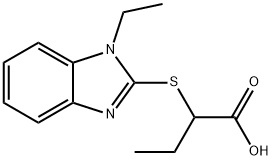 2-(1-ETHYL-1 H-BENZOIMIDAZOL-2-YLSULFANYL)-BUTYRIC ACID Struktur