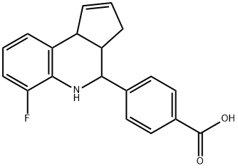 4-(6-FLUORO-3A,4,5,9B-TETRAHYDRO-3 H-CYCLOPENTA[ C ]QUINOLIN-4-YL)-BENZOIC ACID Struktur