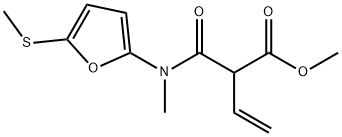 3-Butenoic  acid,  2-[[methyl[5-(methylthio)-2-furanyl]amino]carbonyl]-,  methyl  ester Struktur