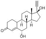 (6A,17BETA)-6,17-DIHYDROXY-19-NORPREGN-4-EN-20-YN-3-ONE Struktur