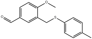 4-METHOXY-3-{[(4-METHYLPHENYL)THIO]METHYL}BENZALDEHYDE Struktur