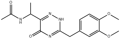 N-(1-(3-(3,4-diMethoxybenzyl)-5-oxo-4,5-dihydro-1,2,4-triazin-6-yl)ethyl)acetaMide Struktur