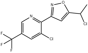 3-chloro-2-[5-(1-chloroethyl)-3-isoxazolyl]-5-(trifluoromethyl)pyridine Struktur