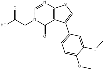 [5-(3,4-dimethoxyphenyl)-4-oxothieno[2,3-d]pyrimidin-3(4H)-yl]acetic acid Struktur