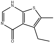 thieno[2,3-d]pyrimidin-4(3H)-one, 5-ethyl-6-methyl- Struktur