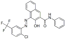 4-[[2-chloro-5-(trifluoromethyl)phenyl]azo]-3-hydroxy-N-phenylnaphthalene-2-carboxamide Struktur