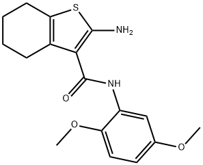 2-AMINO-N-(2,5-DIMETHOXYPHENYL)-4,5,6,7-TETRAHYDRO-1-BENZOTHIOPHENE-3-CARBOXAMIDE Struktur