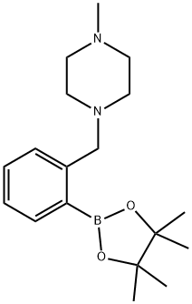 1-METHYL-4-[[2-(4,4,5,5-TETRAMETHYL-1,3,2-DIOXABOROLAN-2-YL)PHENYL]METHYL]-PIPERAZINE Struktur