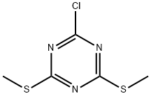 6-chloro-2,4-bis(methylthio)-1,3,5-triazine  Struktur