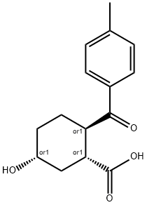 (1R,2R,5R)-REL-5-HYDROXY-2-(4-METHYL-BENZOYL)-CYCLOHEXANECARBOXYLIC ACID Struktur