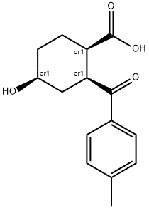 (1R,2S,4S)-REL-4-HYDROXY-2-(4-METHYL-BENZOYL)-CYCLOHEXANECARBOXYLIC ACID Struktur