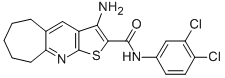 3-amino-N-(3,4-dichlorophenyl)-6,7,8,9-tetrahydro-5H-cyclohepta[b]thieno[3,2-e]pyridine-2-carboxamide Struktur