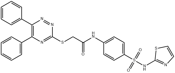 2-[(5,6-diphenyl-1,2,4-triazin-3-yl)sulfanyl]-N-{4-[(1,3-thiazol-2-ylamino)sulfonyl]phenyl}acetamide Struktur