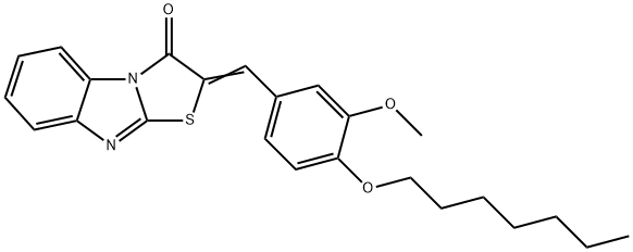 2-[4-(heptyloxy)-3-methoxybenzylidene][1,3]thiazolo[3,2-a]benzimidazol-3(2H)-one Struktur