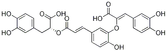 (alphaR)-alpha-[[(2E)-3-[3-[[(1Z)-1-Carboxy-2-(3,4-dihydroxyphenyl)ethenyl]oxy]-4-hydroxyphenyl]-1-oxo-2-propen-1-yl]oxy]-3,4-dihydroxybenzenepropanoic acid Struktur