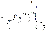 3H-Pyrazol-3-one,  4-[[5-(diethylamino)-2-furanyl]methylene]-2,4-dihydro-2-phenyl-5-(trifluoromethyl)- Struktur