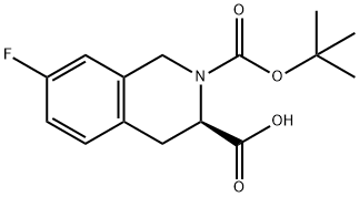 D-2-BOC-7-(FLUORO)-1,2,3,4-TETRAHYDROISOQUINOLINE-3-CARBOXYLIC ACID Struktur