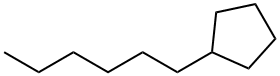 Hexylcyclopentan Struktur