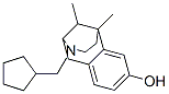 3-(Cyclopentylmethyl)-1,2,3,4,5,6-hexahydro-6,11-dimethyl-2,6-methano-3-benzazocin-8-ol Struktur