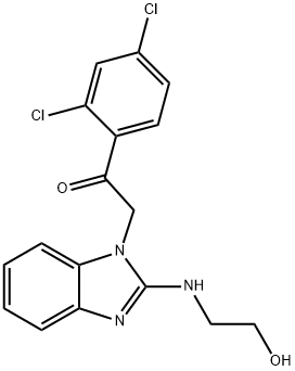 Ethanone,  1-(2,4-dichlorophenyl)-2-[2-[(2-hydroxyethyl)amino]-1H-benzimidazol-1-yl]- Struktur