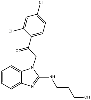 Ethanone,  1-(2,4-dichlorophenyl)-2-[2-[(3-hydroxypropyl)amino]-1H-benzimidazol-1-yl]- Struktur