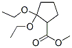 Cyclopentanecarboxylic acid, 2,2-diethoxy-, methyl ester (9CI) Struktur