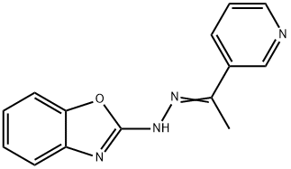 E-N-benzoxazol-2-yl-N'-[1-pyridin-3-yl-ethylidene]hydrazine Struktur