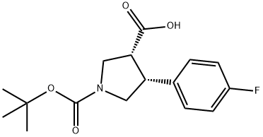 4-(4-FLUORO-PHENYL)-PYRROLIDINE-1,3-DICARBOXYLIC ACID 1-TERT-BUTYL ESTER Struktur