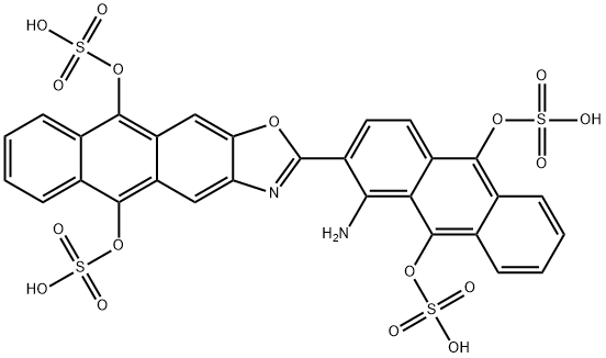 2-[1-amino-9,10-bis(sulphooxy)-2-anthryl]anthra[2,3-d]oxazole-5,10-diyl bis(hydrogen sulphate)  Struktur