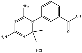 3-(4,6-DIAMINO-2,2-DIMETHYL-2H-[1,3,5]TRIAZIN-1-YL)-BENZOIC ACID HYDROCHLORIDE Struktur