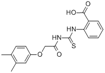 2-[[[[(3,4-DIMETHYLPHENOXY)ACETYL]AMINO]THIOXOMETHYL]AMINO]-BENZOIC ACID Struktur