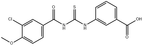 3-[[[(3-CHLORO-4-METHOXYBENZOYL)AMINO]THIOXOMETHYL]AMINO]-BENZOIC ACID Struktur