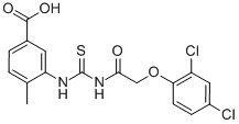 3-[[[[(2,4-DICHLOROPHENOXY)ACETYL]AMINO]THIOXOMETHYL]AMINO]-4-METHYL-BENZOIC ACID Struktur