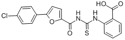 2-[[[[[5-(4-CHLOROPHENYL)-2-FURANYL]CARBONYL]AMINO]THIOXOMETHYL]AMINO]-BENZOIC ACID Struktur