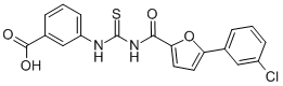 3-[[[[[5-(3-CHLOROPHENYL)-2-FURANYL]CARBONYL]AMINO]THIOXOMETHYL]AMINO]-BENZOIC ACID Struktur