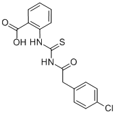 2-[[[[(4-CHLOROPHENYL)ACETYL]AMINO]THIOXOMETHYL]AMINO]-BENZOIC ACID Struktur