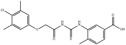 3-[[[[(4-CHLORO-3,5-DIMETHYLPHENOXY)ACETYL]AMINO]THIOXOMETHYL]AMINO]-4-METHYL-BENZOIC ACID Struktur