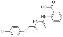 2-[[[[(4-CHLOROPHENOXY)ACETYL]AMINO]THIOXOMETHYL]AMINO]-BENZOIC ACID Struktur