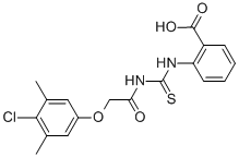 2-[[[[(4-CHLORO-3,5-DIMETHYLPHENOXY)ACETYL]AMINO]THIOXOMETHYL]AMINO]-BENZOIC ACID Struktur