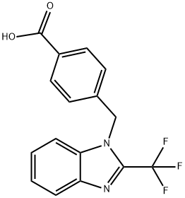 4-[[2-Trifluoromethyl-1H-benzimidazol-1-yl]methyl]benzoic acid Struktur