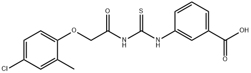 3-[[[[(4-CHLORO-2-METHYLPHENOXY)ACETYL]AMINO]THIOXOMETHYL]AMINO]-BENZOIC ACID Struktur