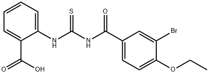 2-[[[(3-BROMO-4-ETHOXYBENZOYL)AMINO]THIOXOMETHYL]AMINO]-BENZOIC ACID Struktur